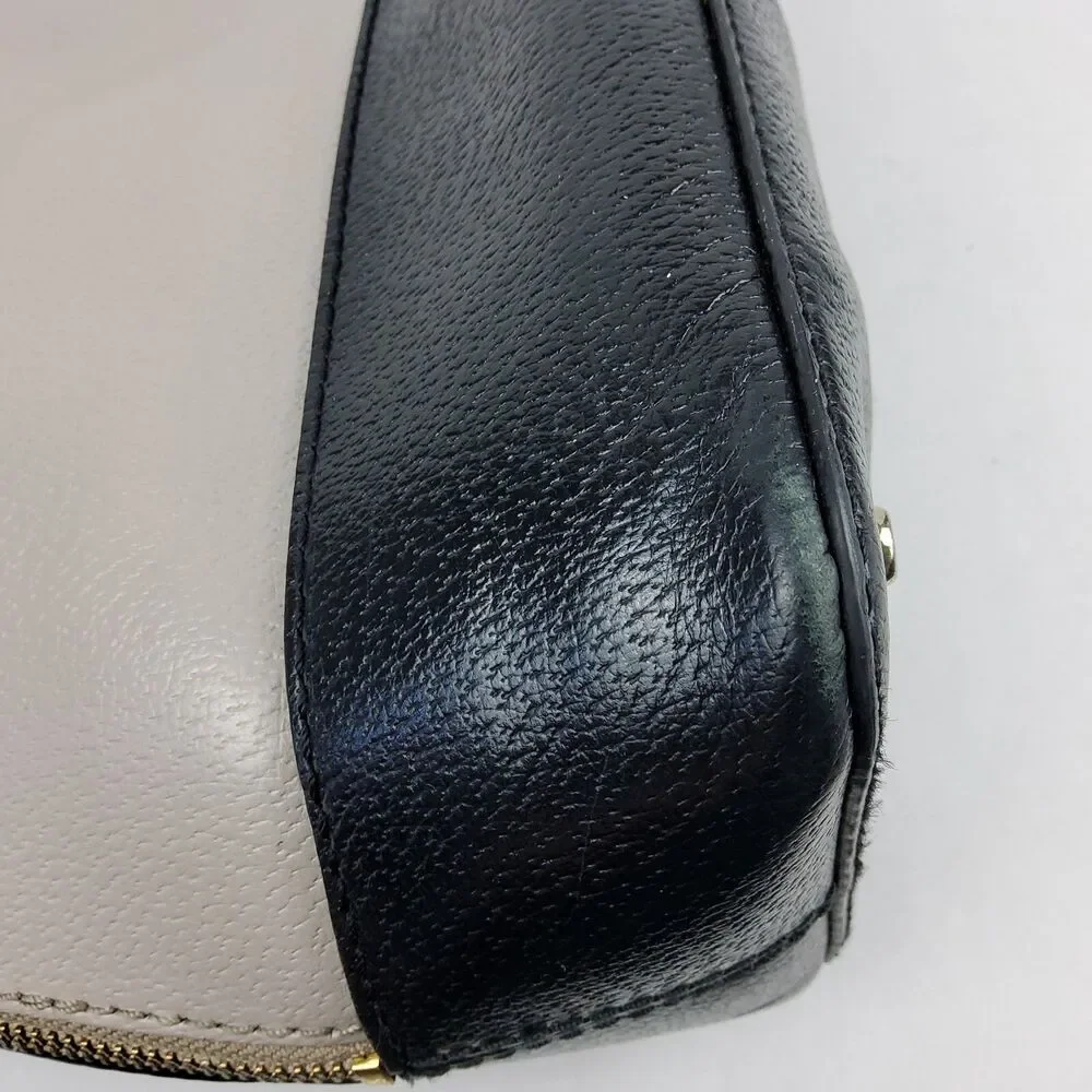 Kate Spade NY Domed Two Tone Leather Satchel Handbag Purse
